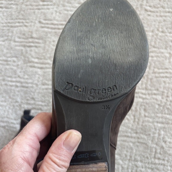 Paul Green Munchin Women Chelsea Boots 6.5 Brown Heeled Slouchy Suede Leather 3” - Picture 10 of 12